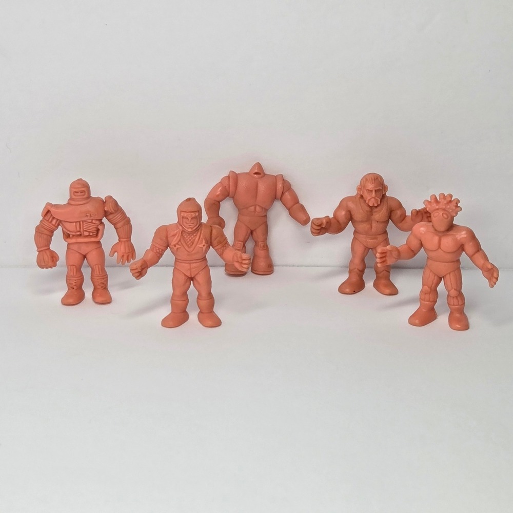 Vintage MUSCLE Men MUSCLE Kinnikuman Mattel Figures Salmon Pink Lot of 5 1980s